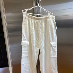 NWT Super soft off white side pocket sweat pants size XL